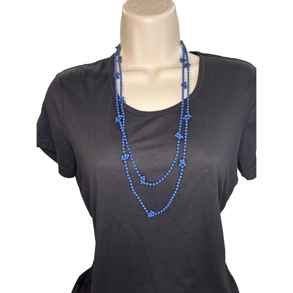 Women's BOHO‎ Blue Beaded Layered Simple Essential Everyday Classic Necklace